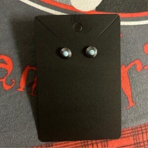 silver/blue stud earrings